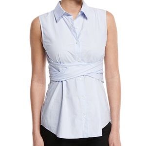 Derek Lam 10 Crosby Twist Front Poplin Top Sz 8